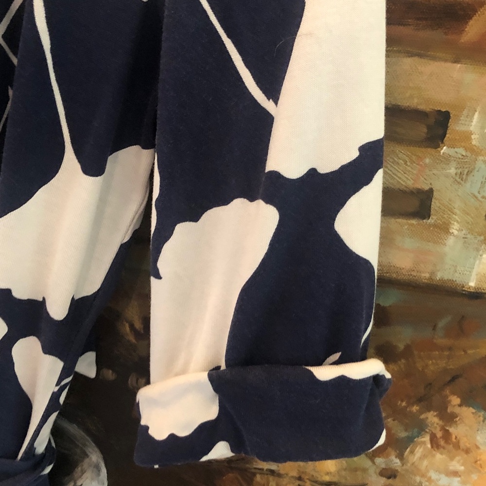 Vintage Diane von Furstenberg Silk Jersey Wrap Dress in Navy and White - Picture 3 of 4